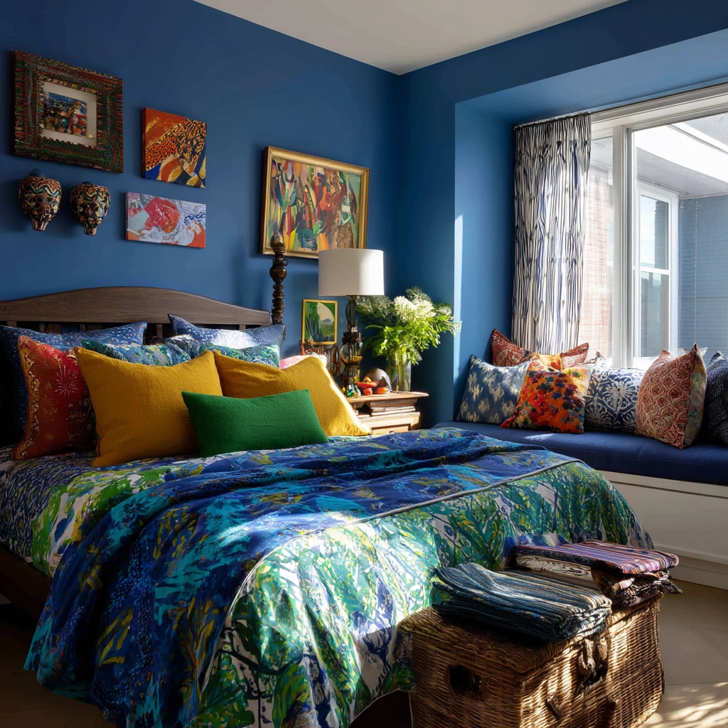 cozy bedroom blue 56