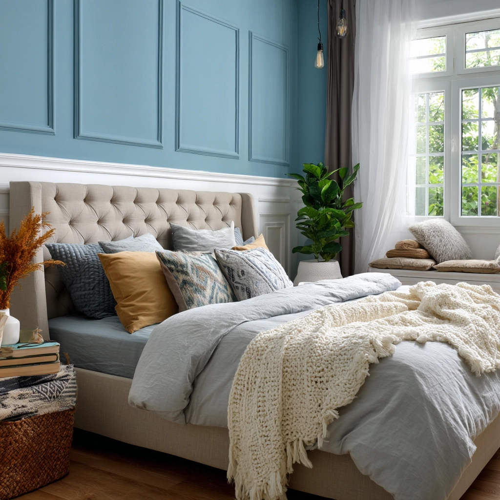 cozy bedroom blue 57
