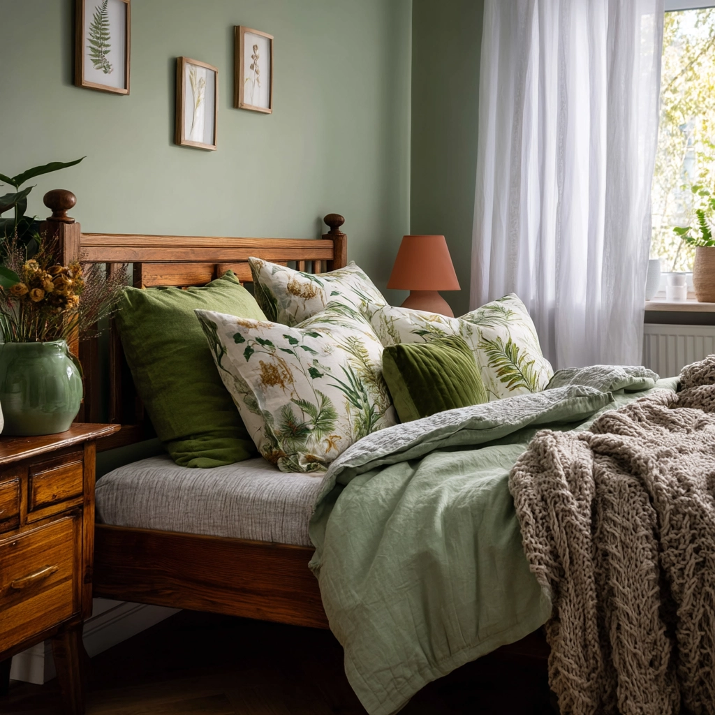 cozy bedroom green 10