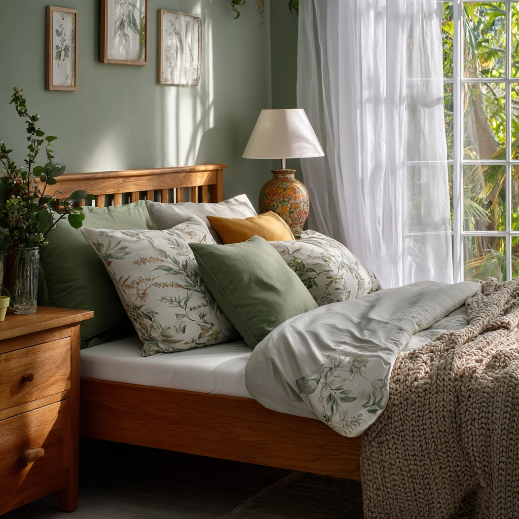 cozy bedroom green 12