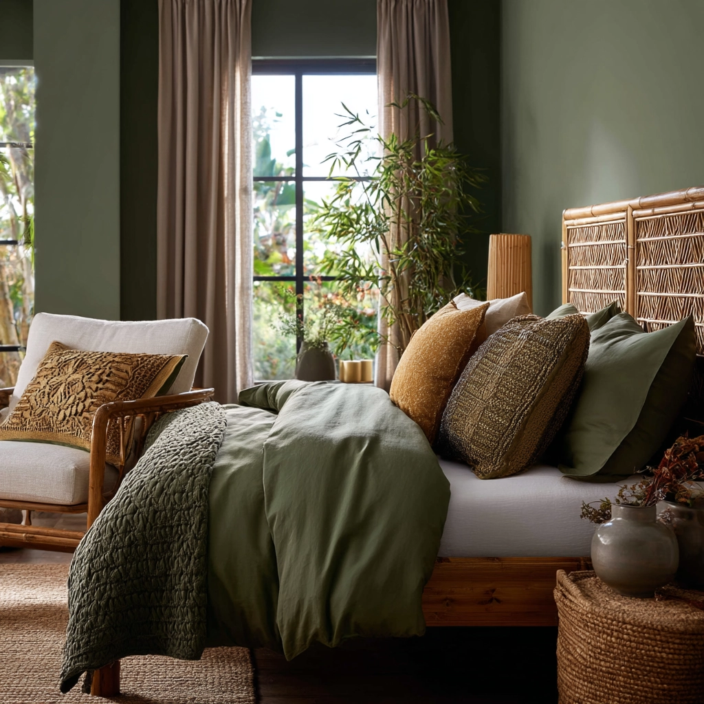 cozy bedroom green 13