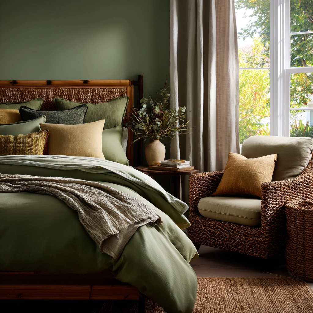 cozy bedroom green 14