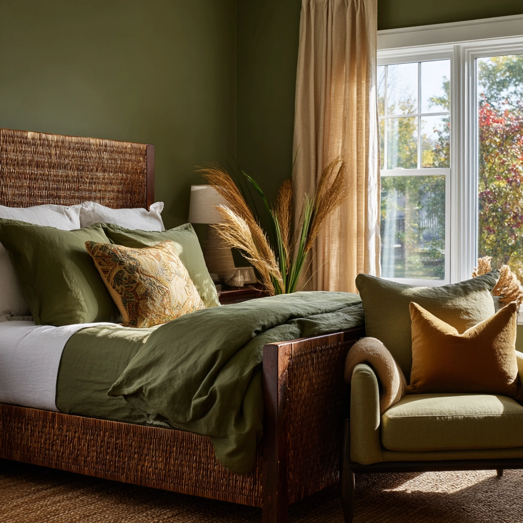 cozy bedroom green 15