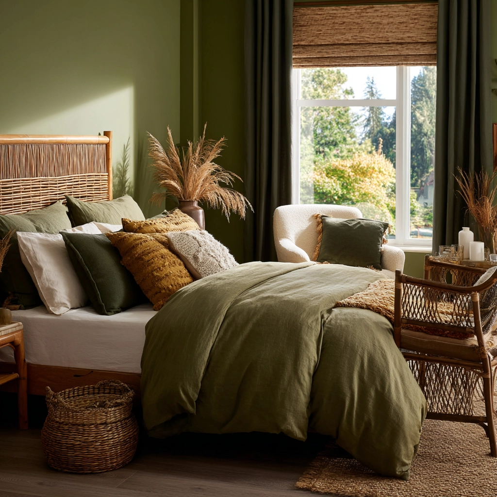 cozy bedroom green 16