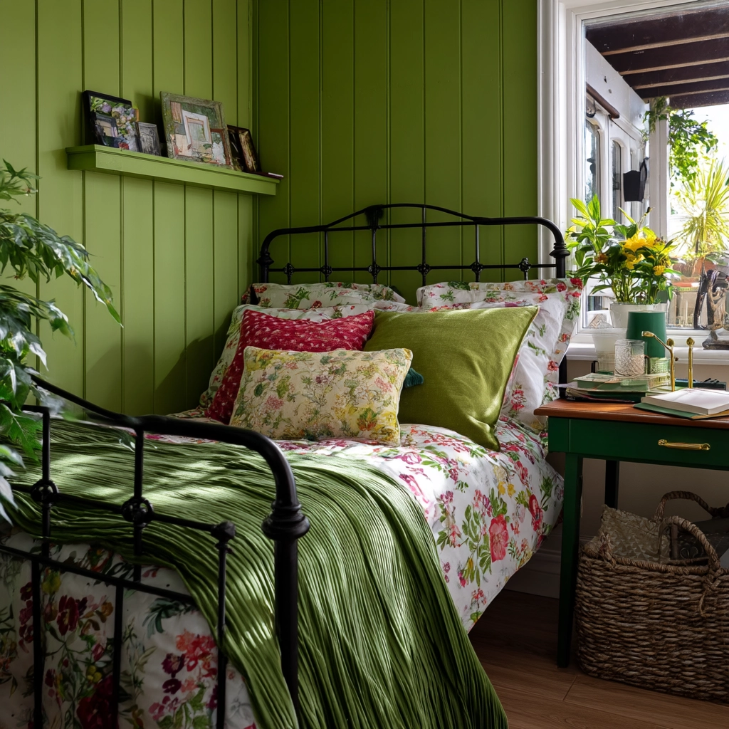 cozy bedroom green 23