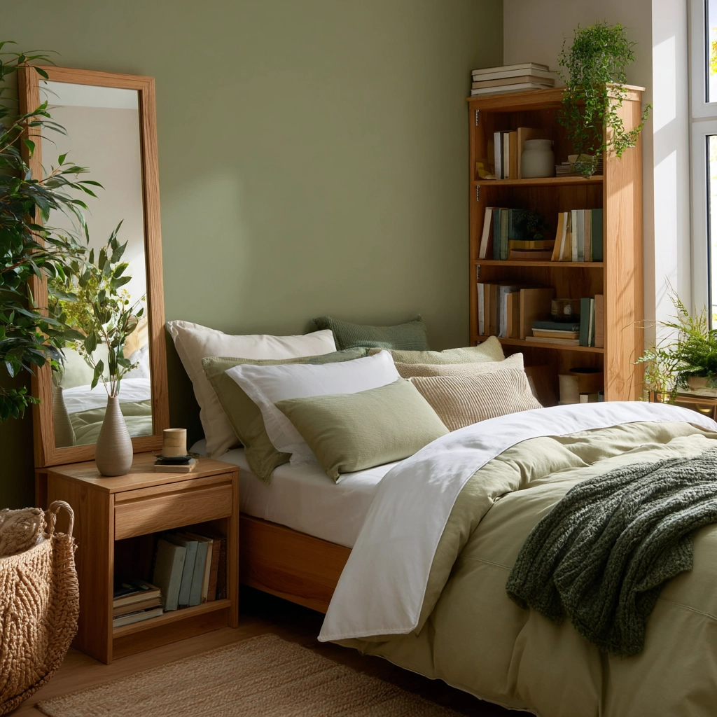 cozy bedroom green 25