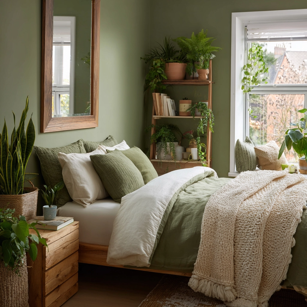 cozy bedroom green 26