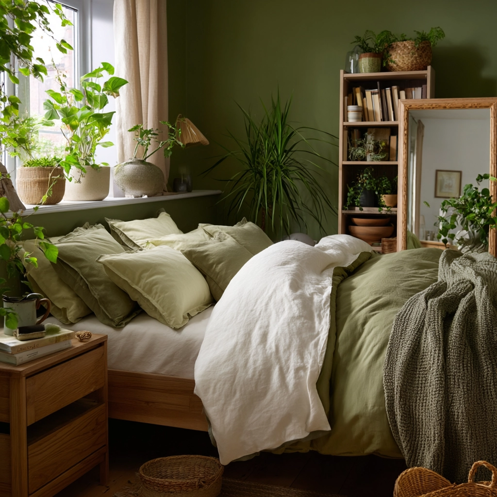 cozy bedroom green 28