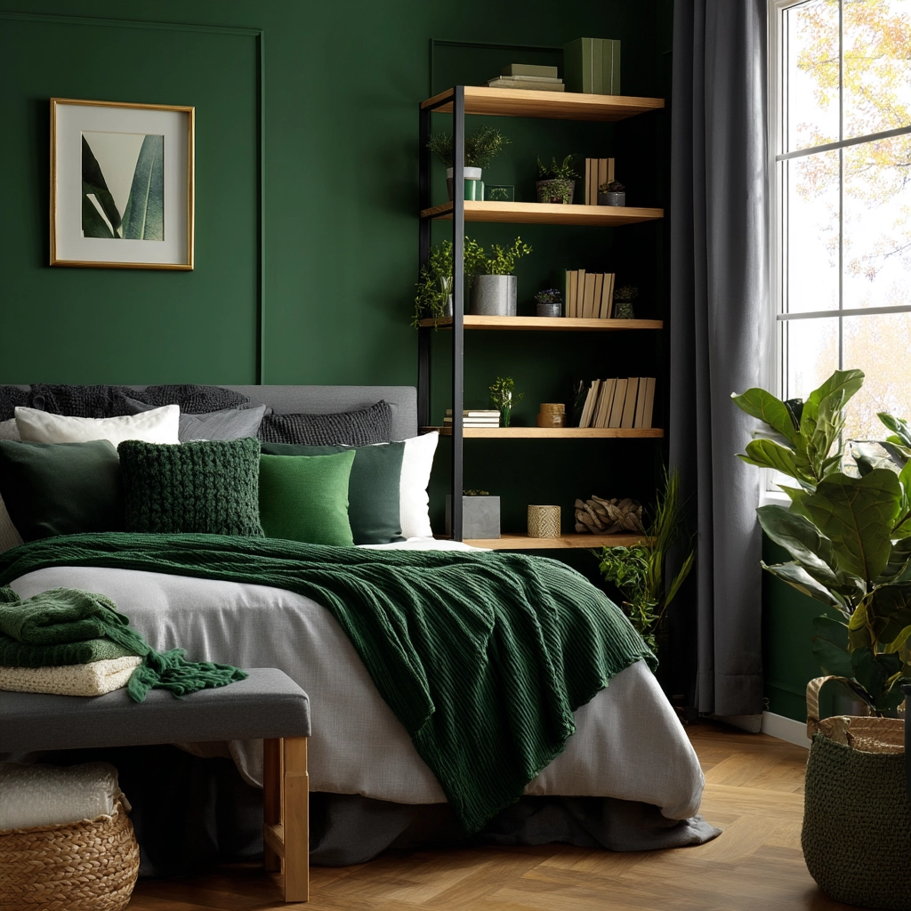 cozy bedroom green 29