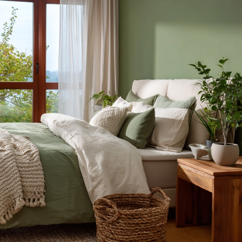 cozy bedroom green 3