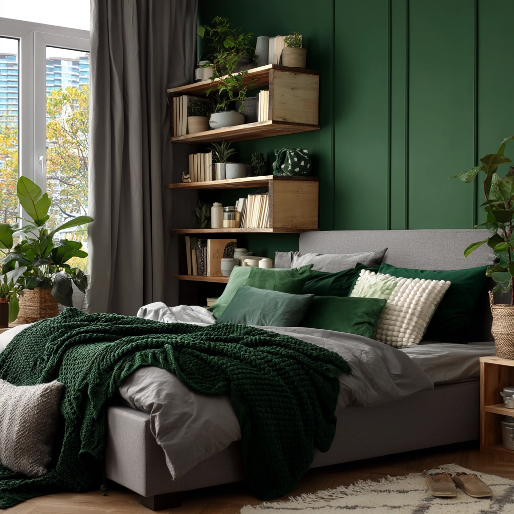 cozy bedroom green 31