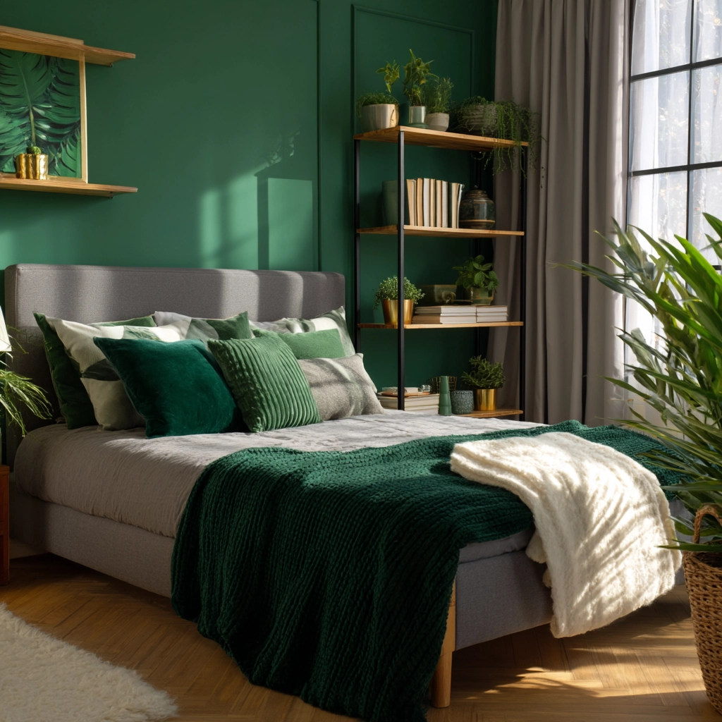 cozy bedroom green 32