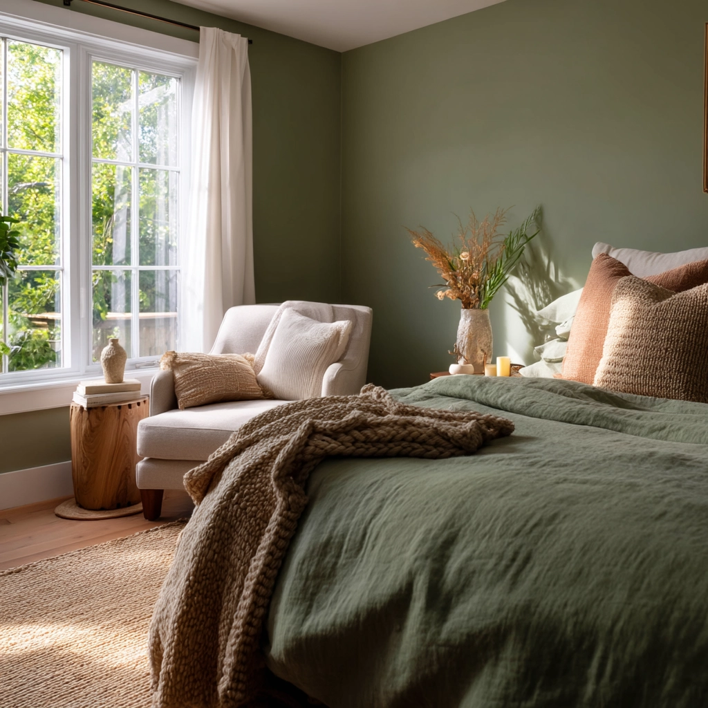 cozy bedroom green 36