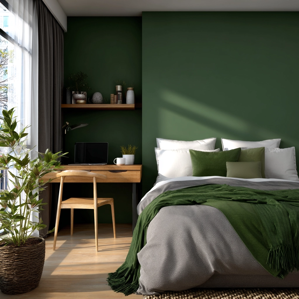 cozy bedroom green 37