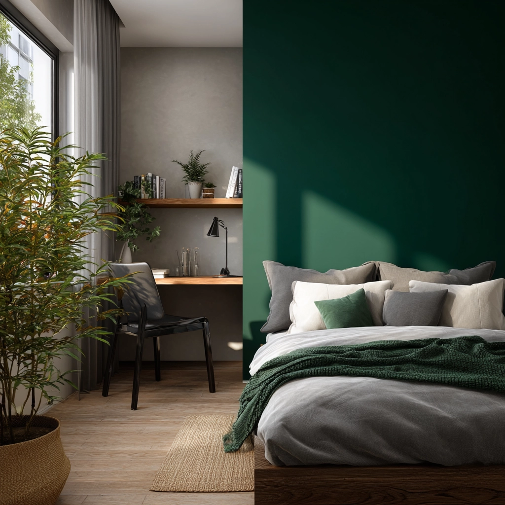 cozy bedroom green 38