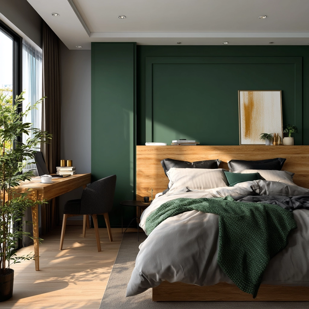 cozy bedroom green 39