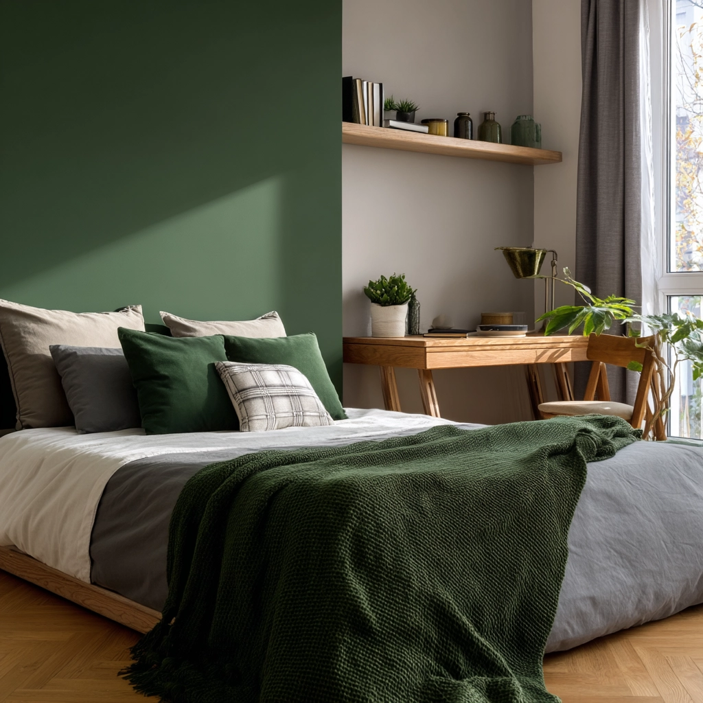 cozy bedroom green 40