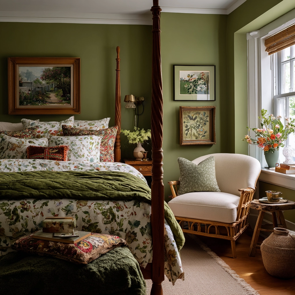 cozy bedroom green 41