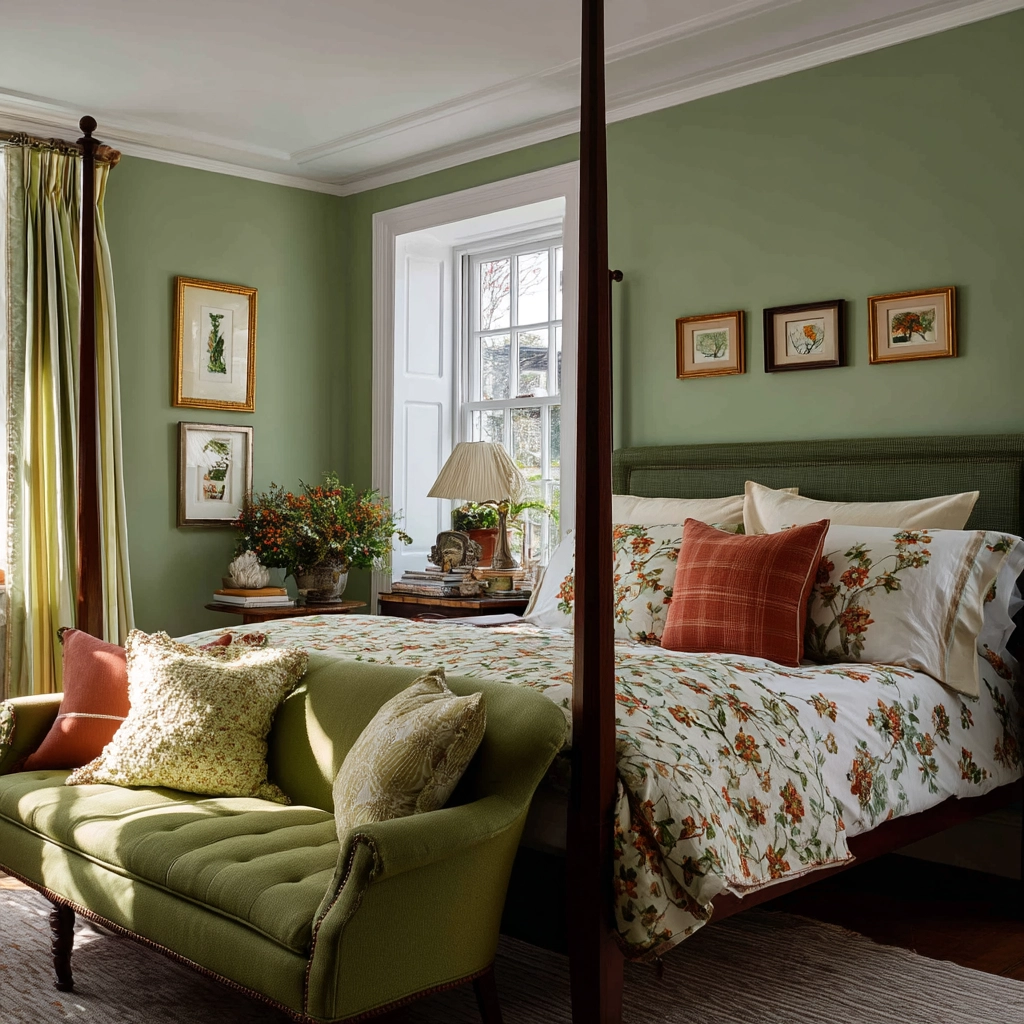 cozy bedroom green 44