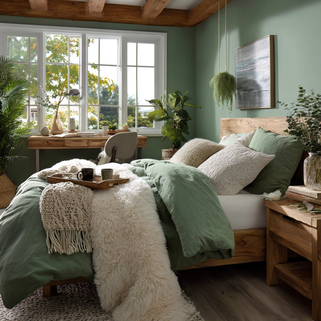 cozy bedroom green 46