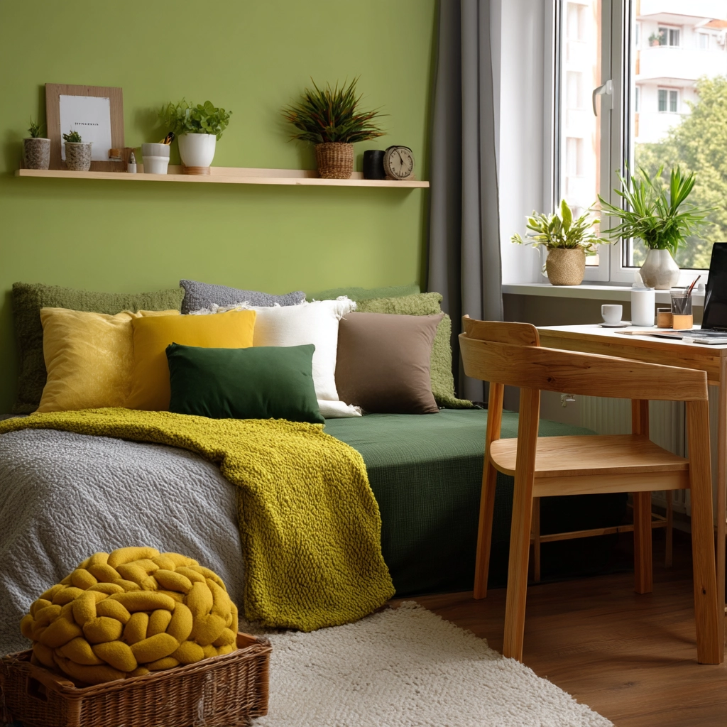 cozy bedroom green 49