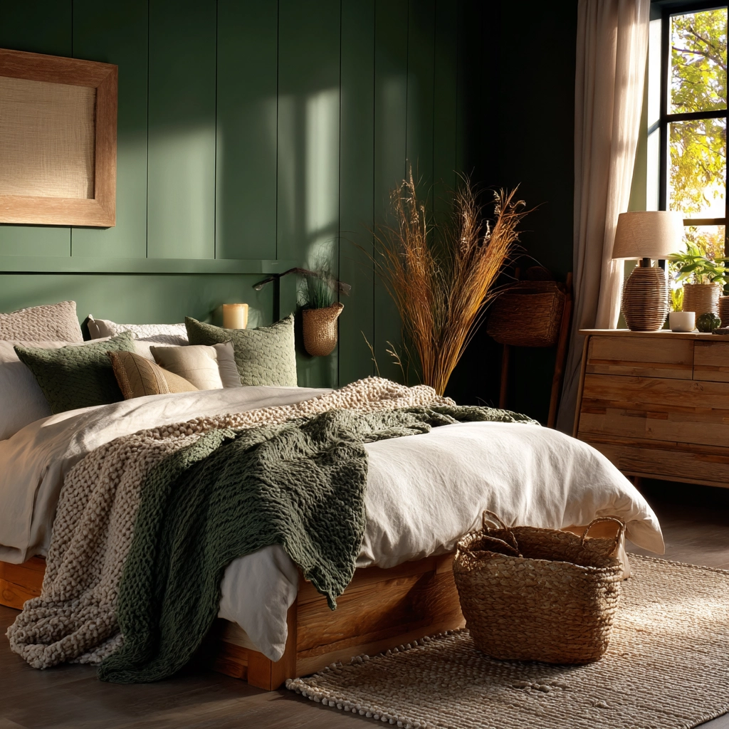 cozy bedroom green 5