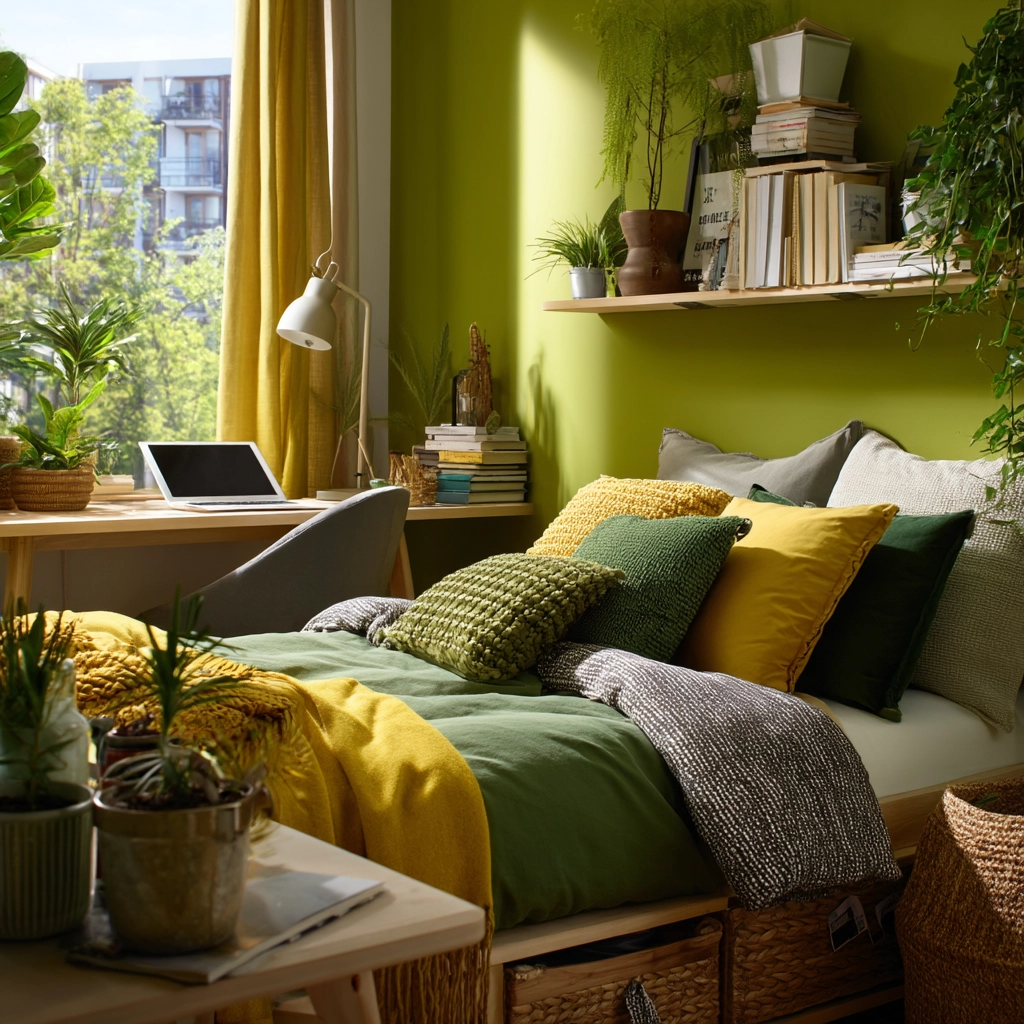 cozy bedroom green 50