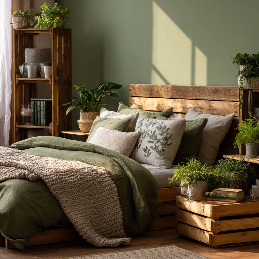 cozy bedroom green 53