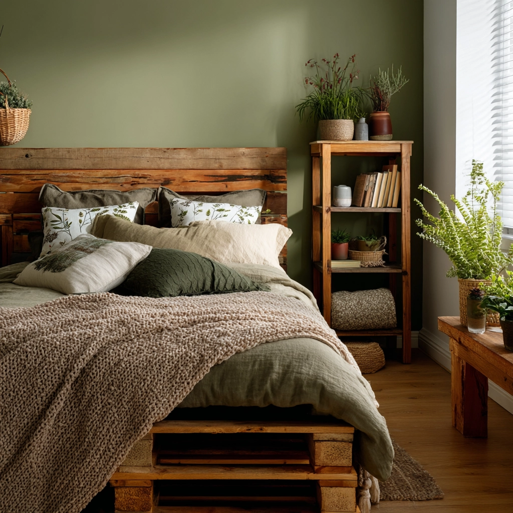 cozy bedroom green 54