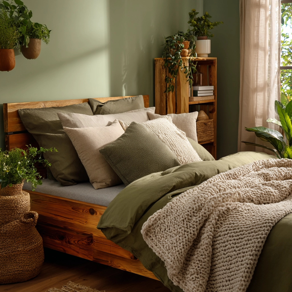 cozy bedroom green 55