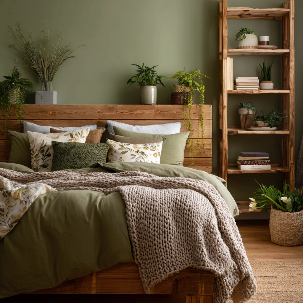 cozy bedroom green 56