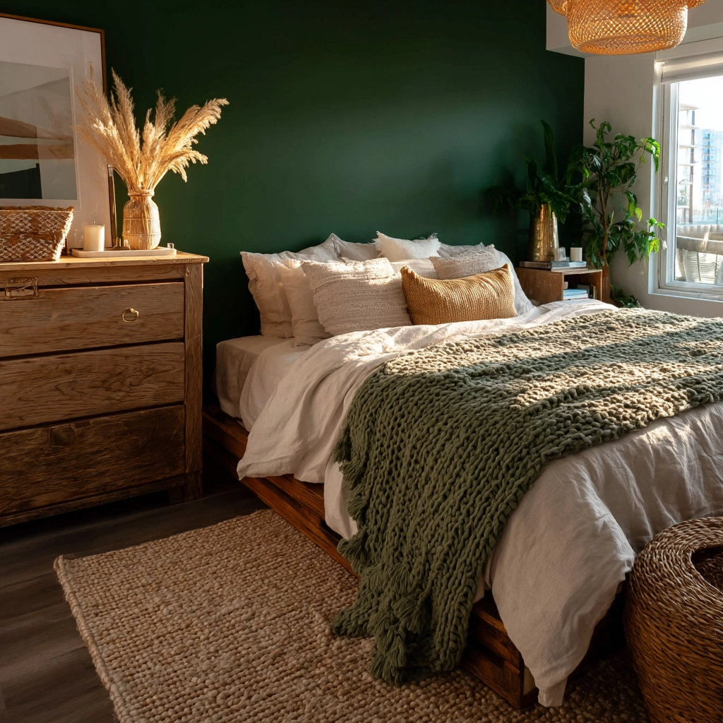 cozy bedroom green 6