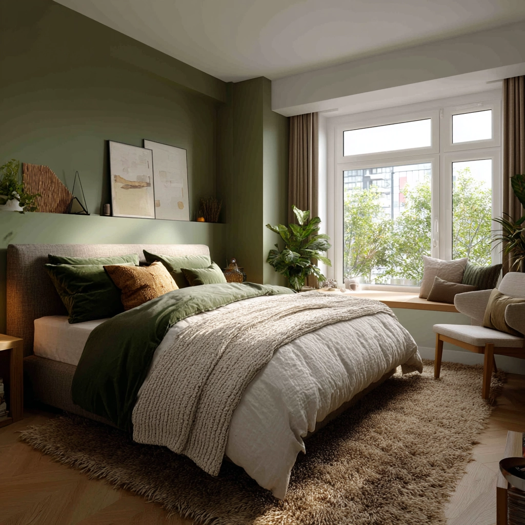 cozy bedroom green 60