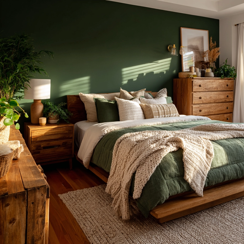 cozy bedroom green 8