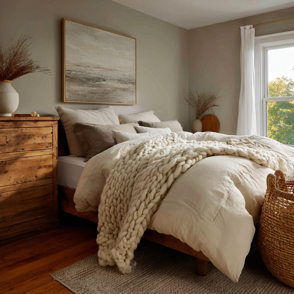 cozy neutral bedroom 11