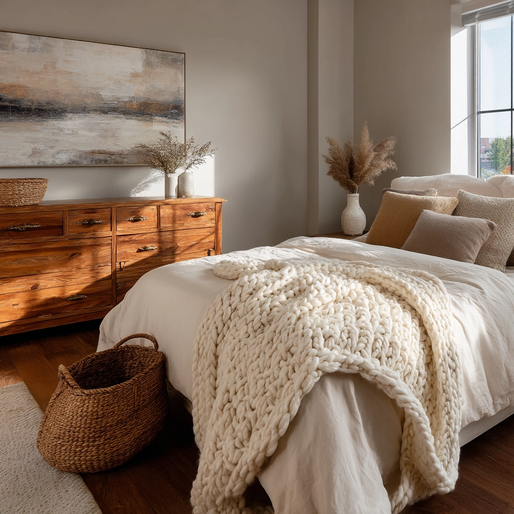 cozy neutral bedroom 12