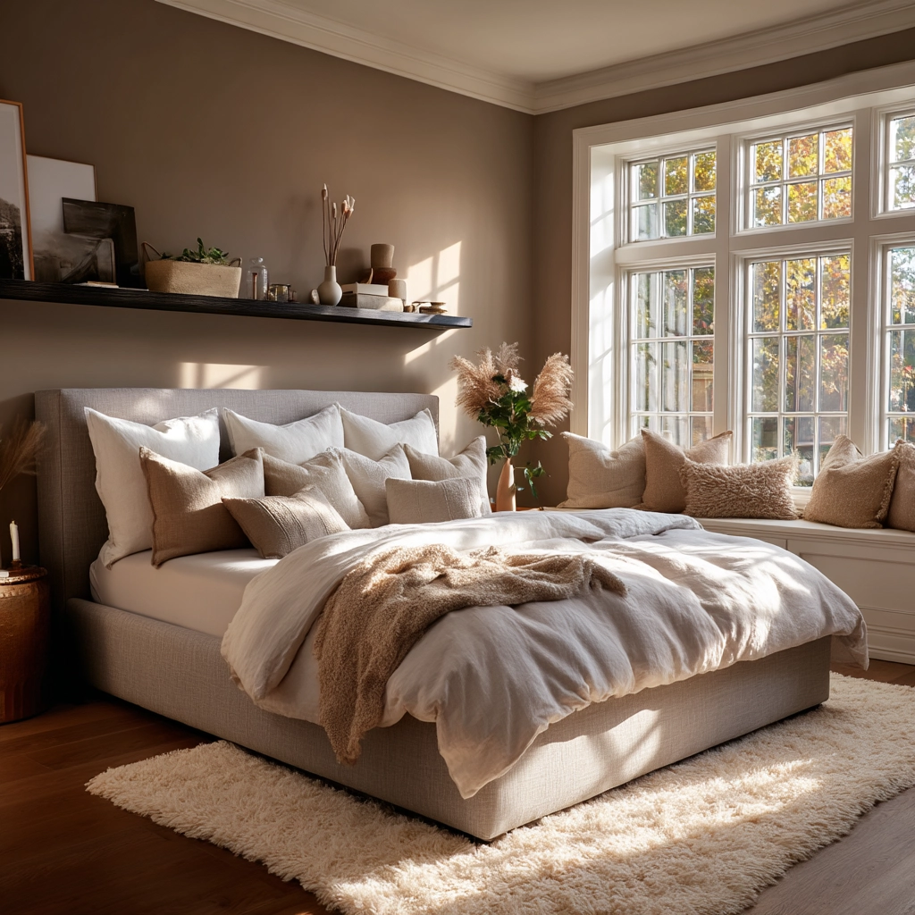 cozy neutral bedroom 14