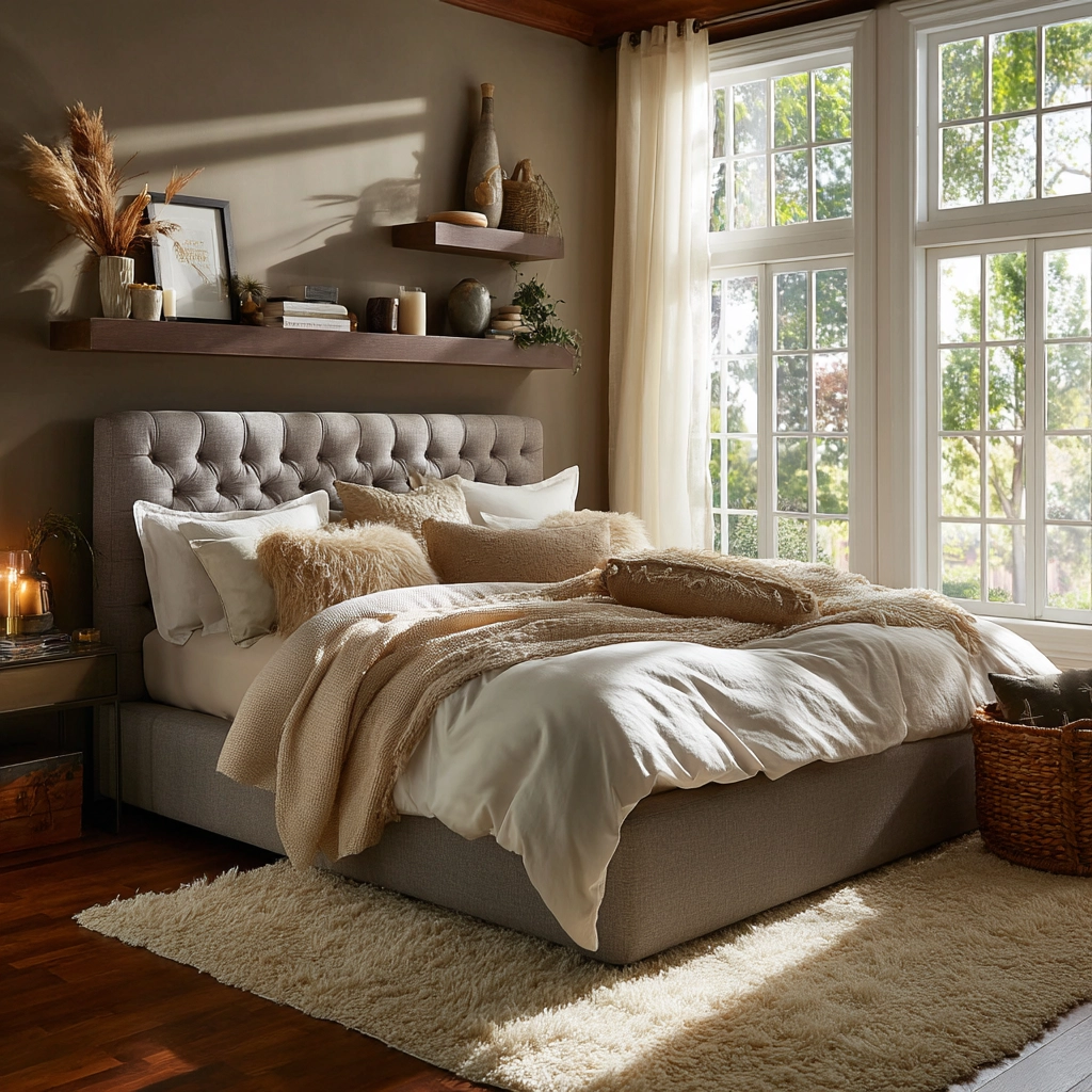 cozy neutral bedroom 15