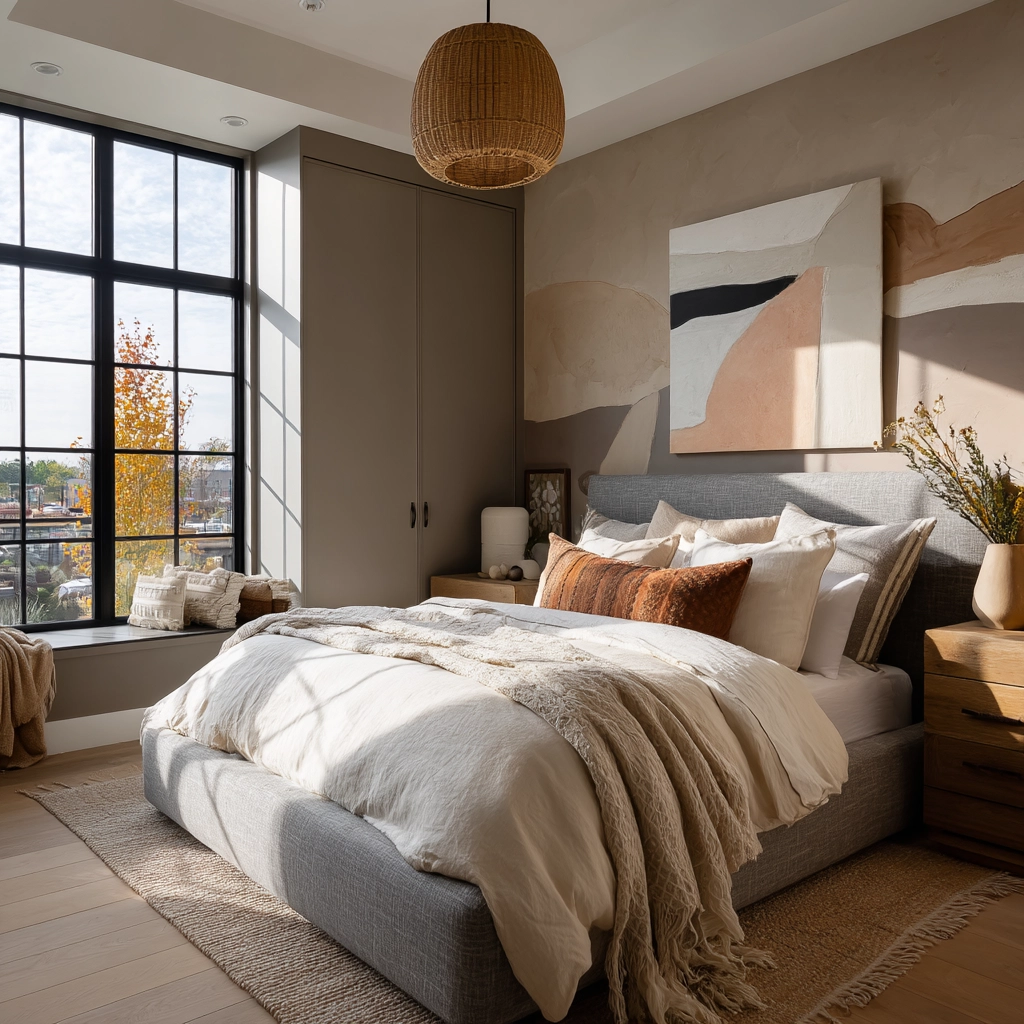 cozy neutral bedroom 31