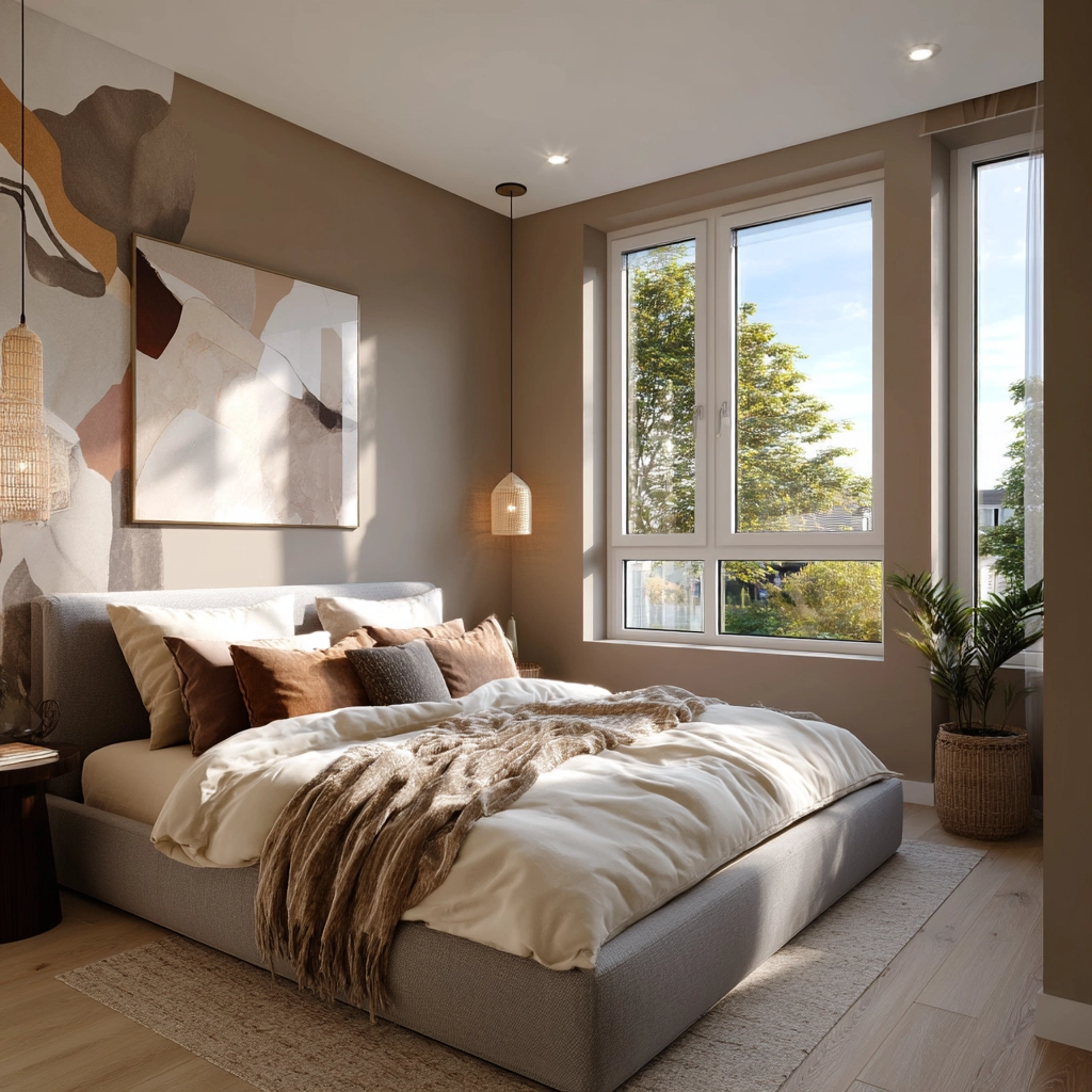 cozy neutral bedroom 32