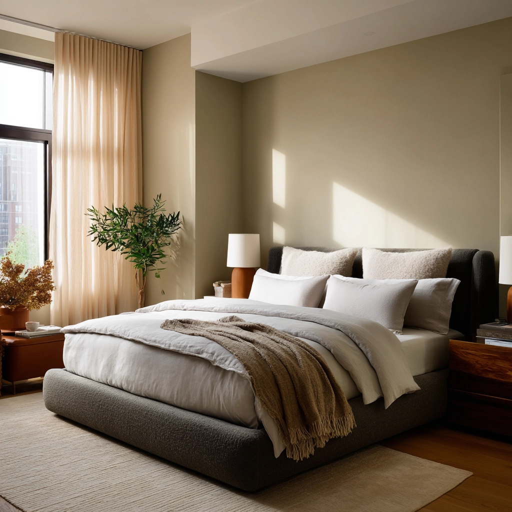 cozy neutral bedroom 38