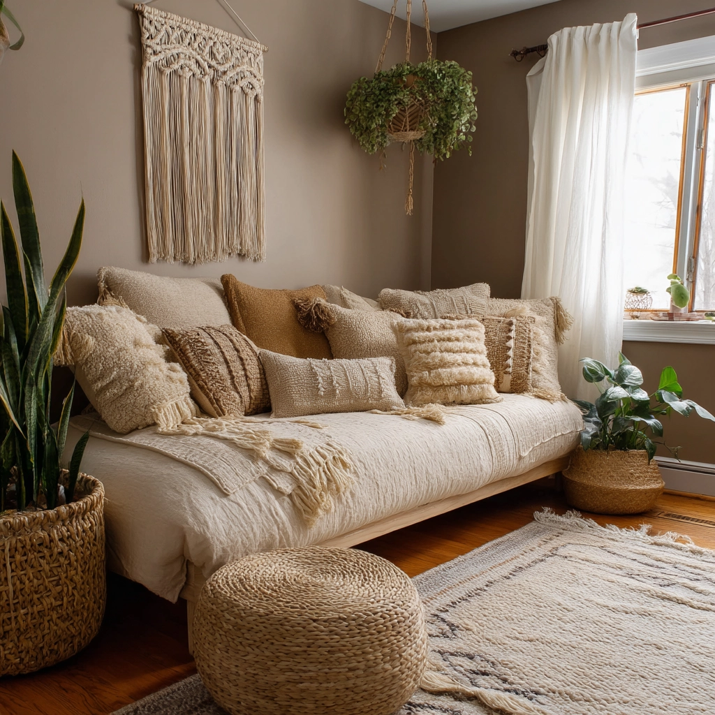 cozy neutral bedroom 43