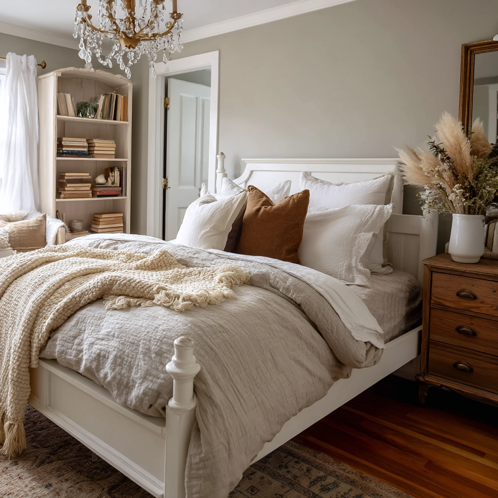 cozy neutral bedroom 48
