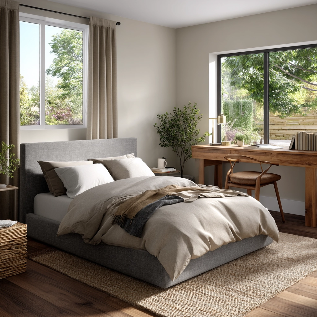 cozy neutral bedroom 51
