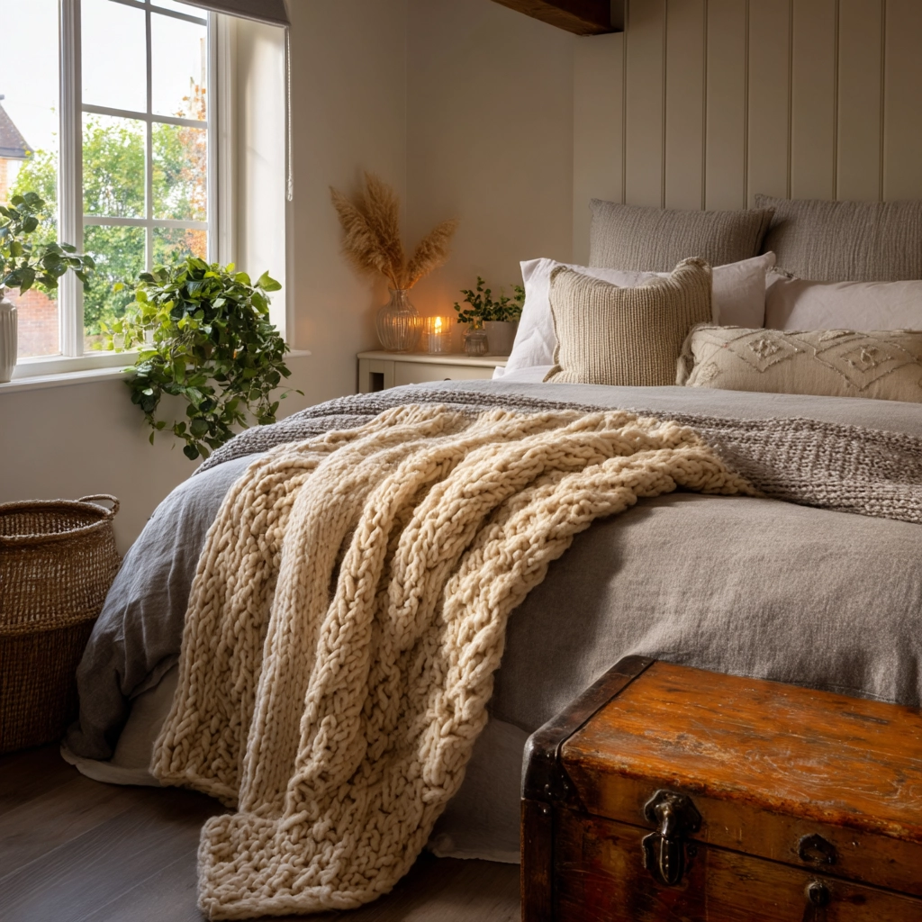 cozy neutral bedroom 59