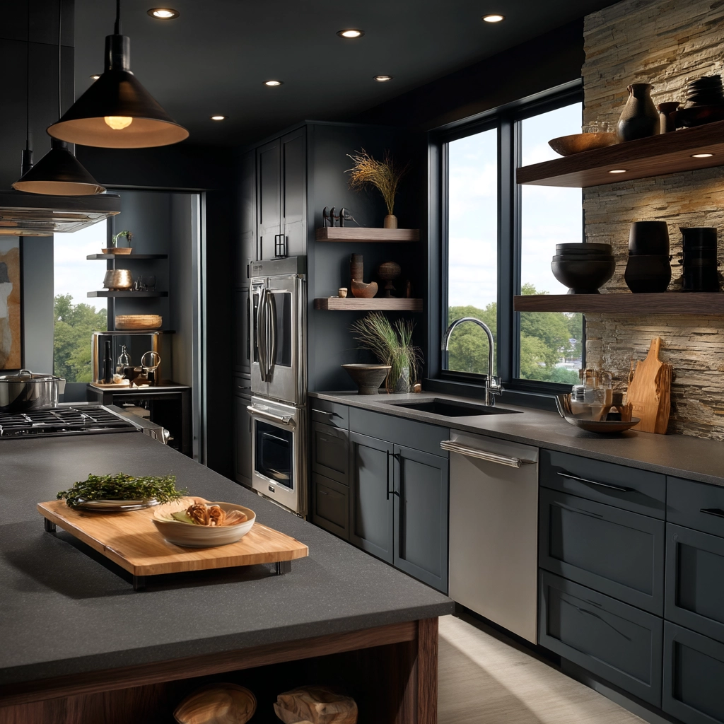 dark and moody kitchen 22