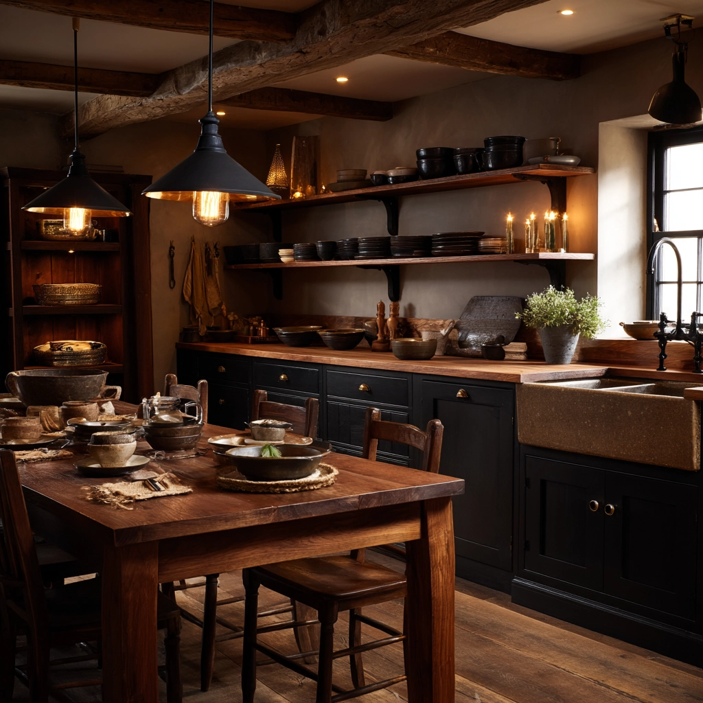 dark and moody kitchen 26