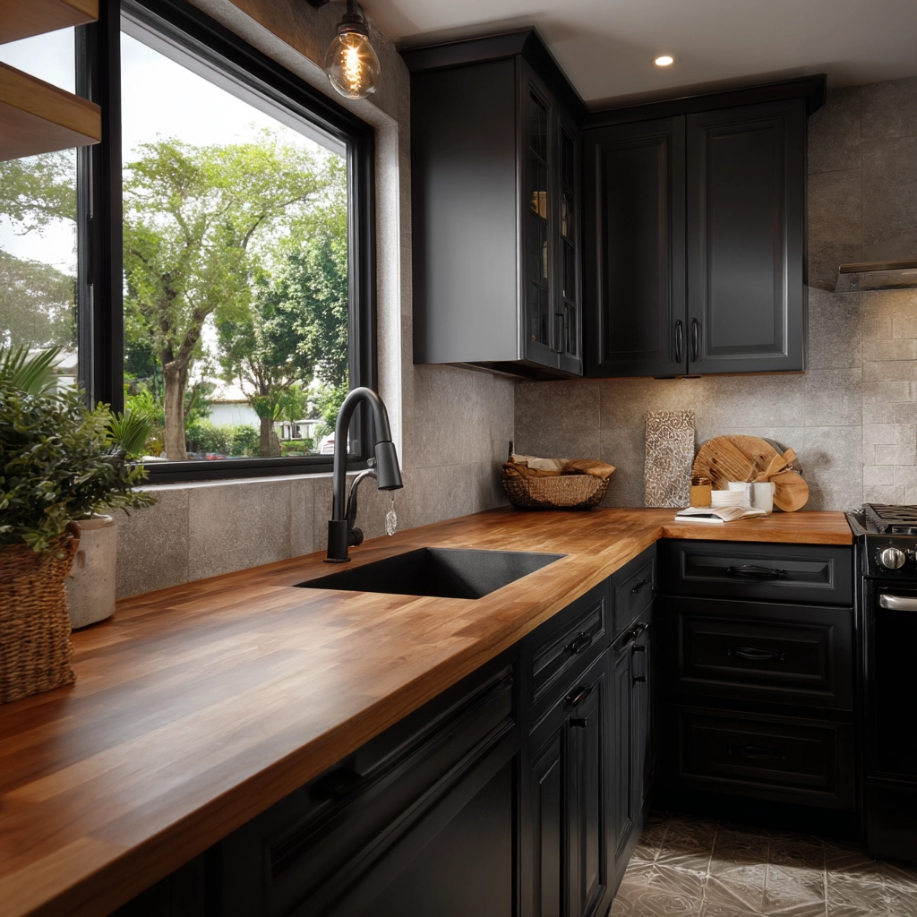 dark and moody kitchen 55