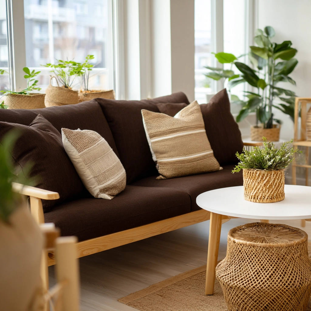dark brown couch living room ideas 14