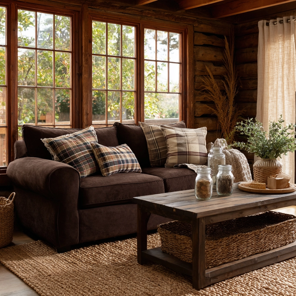 dark brown couch living room ideas 20